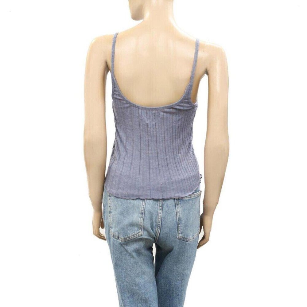 BDG Urban Outfitters Avery Laddered Cami Blouse Top Blue Striped M NWT - Picture 7 of 8
